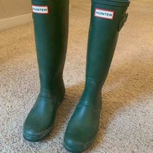 Olive green hunter boots